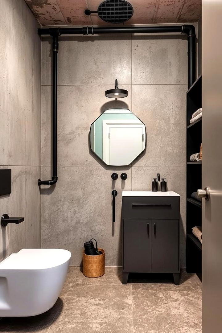 Industrial Chic Appeal - 30 Basement Bathroom Ideas