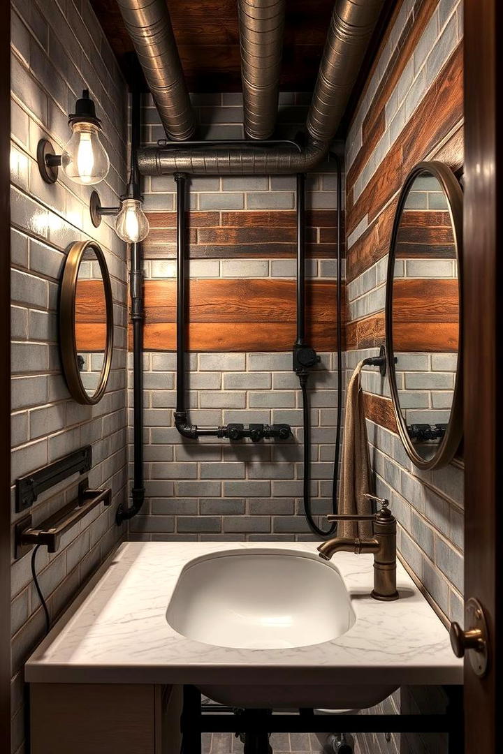 Industrial Chic Bathroom - 30 Bathroom Decor Ideas