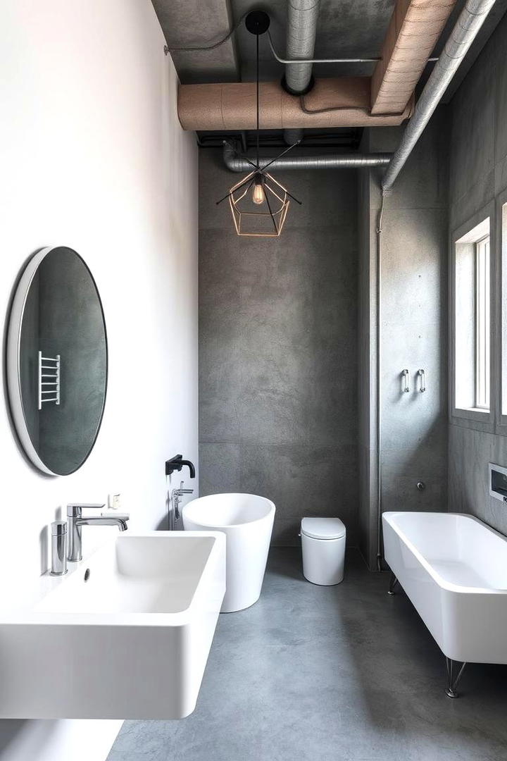 Industrial Chic Grey Oasis - 30 Grey and White Bathroom Ideas