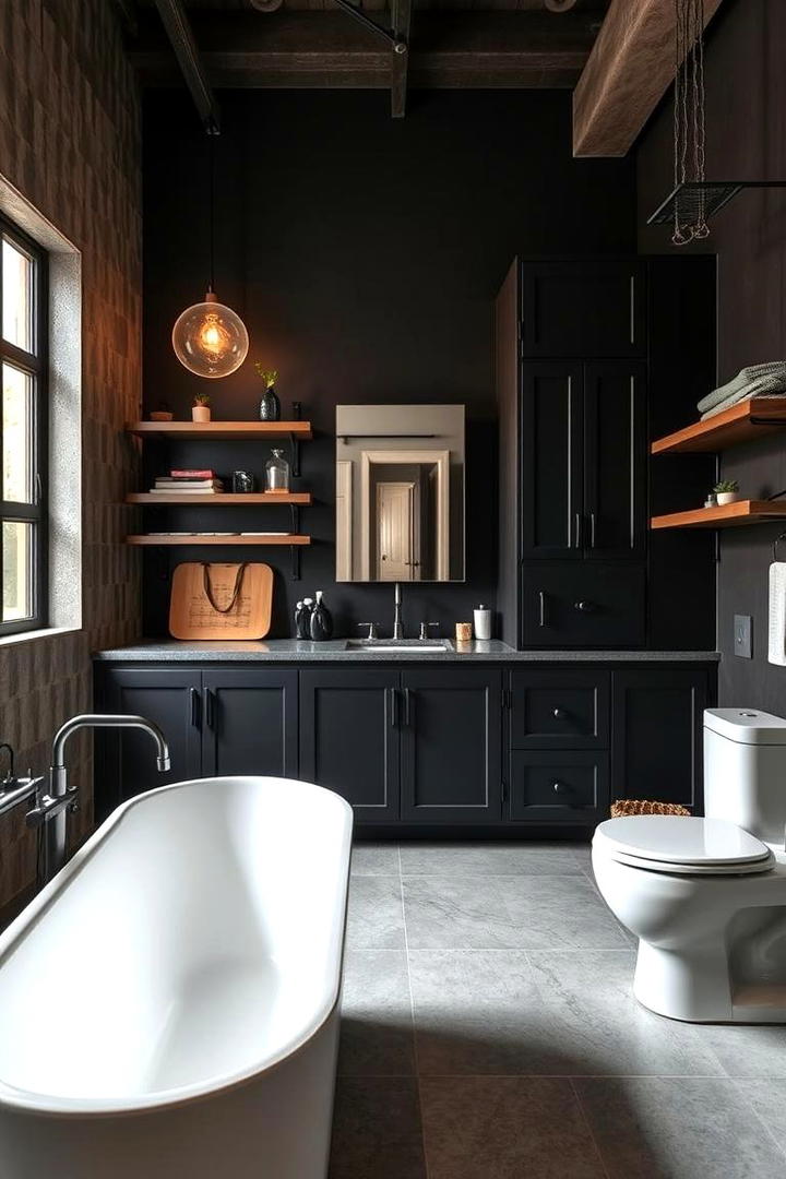 Industrial Chic Look - 30 bathroom with black cabinets ideas