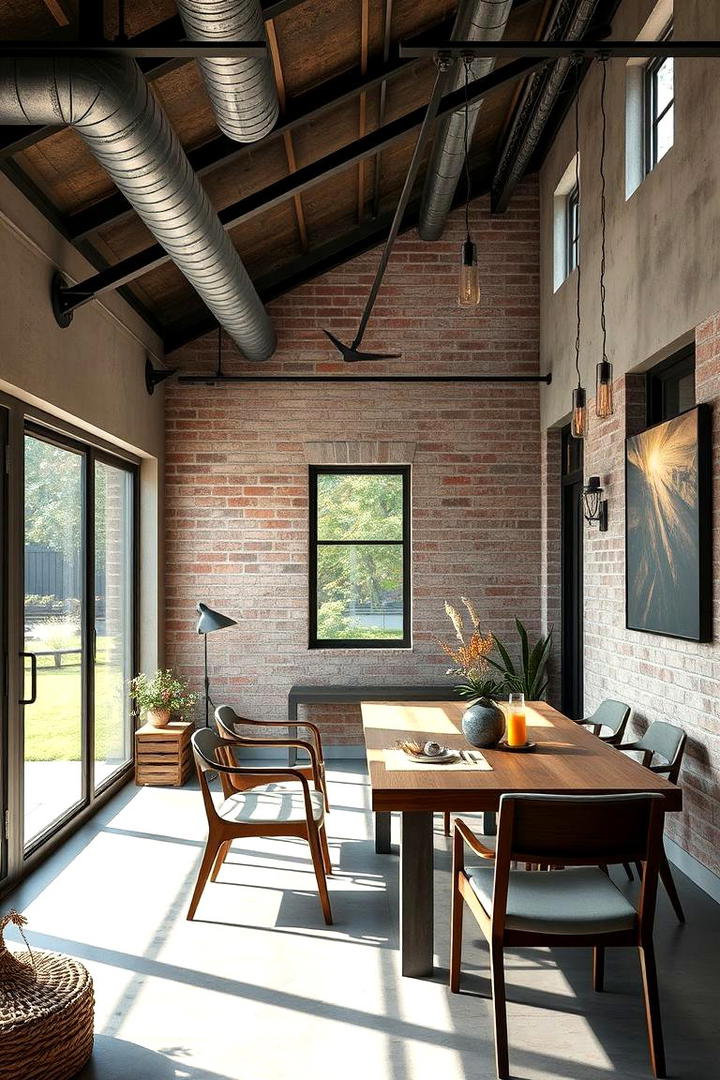 Industrial Chic Sunroom - 30 Sunroom Dining Room Ideas