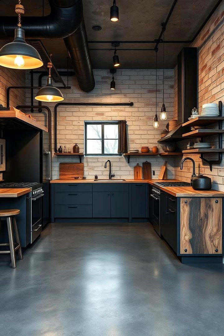 Industrial Edge with Grey Floors - 30 Kitchens With Grey Floors