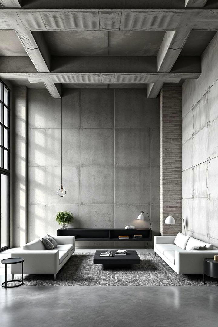 Industrial Exposed Concrete Walls - 30 Wall Covering Ideas