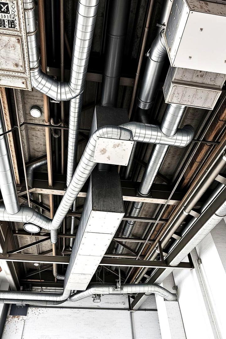 Industrial Exposed Ductwork Ceiling - 30 Cathedral Ceiling Ideas