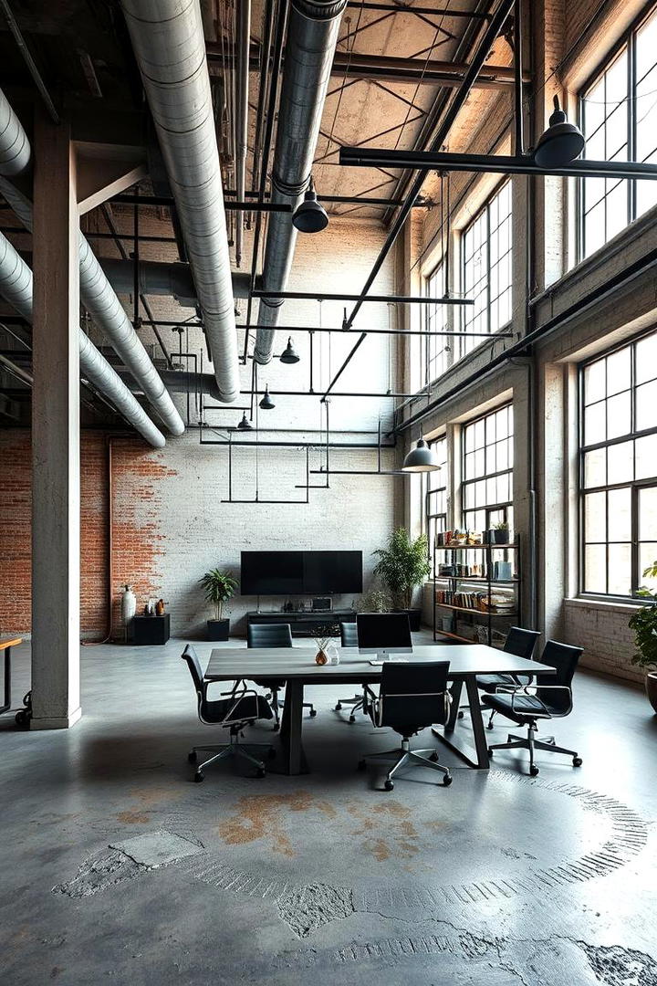 Industrial Loft Office - 30 basement office ideas