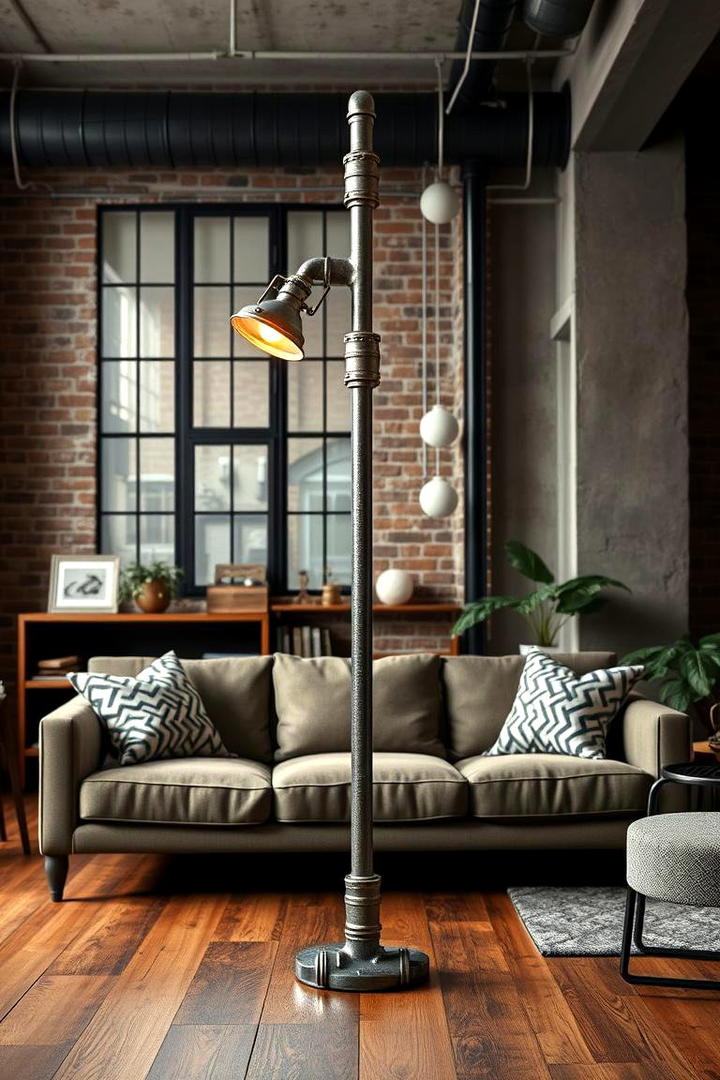 Industrial Pipe Floor Lamp - 30 Living Room Floor Lamp Ideas and Inspiration