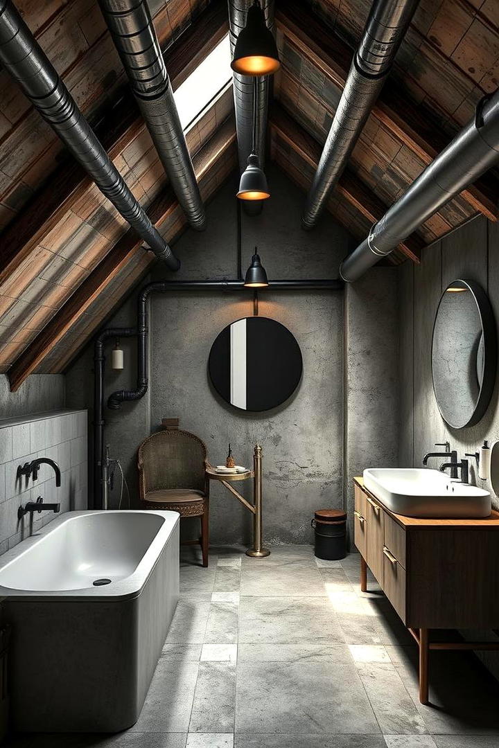 Industrial Style Elements - 30 Attic Bathroom Ideas