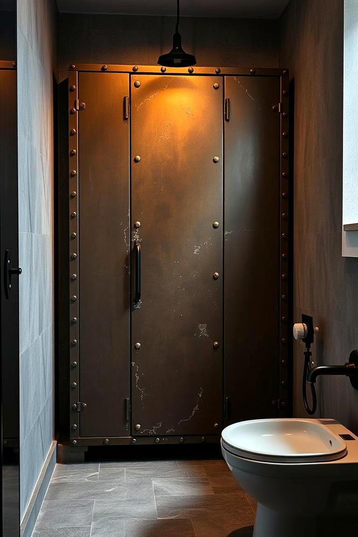 Industrial Style Metal Cabinet - 30 Bathroom Furniture Ideas