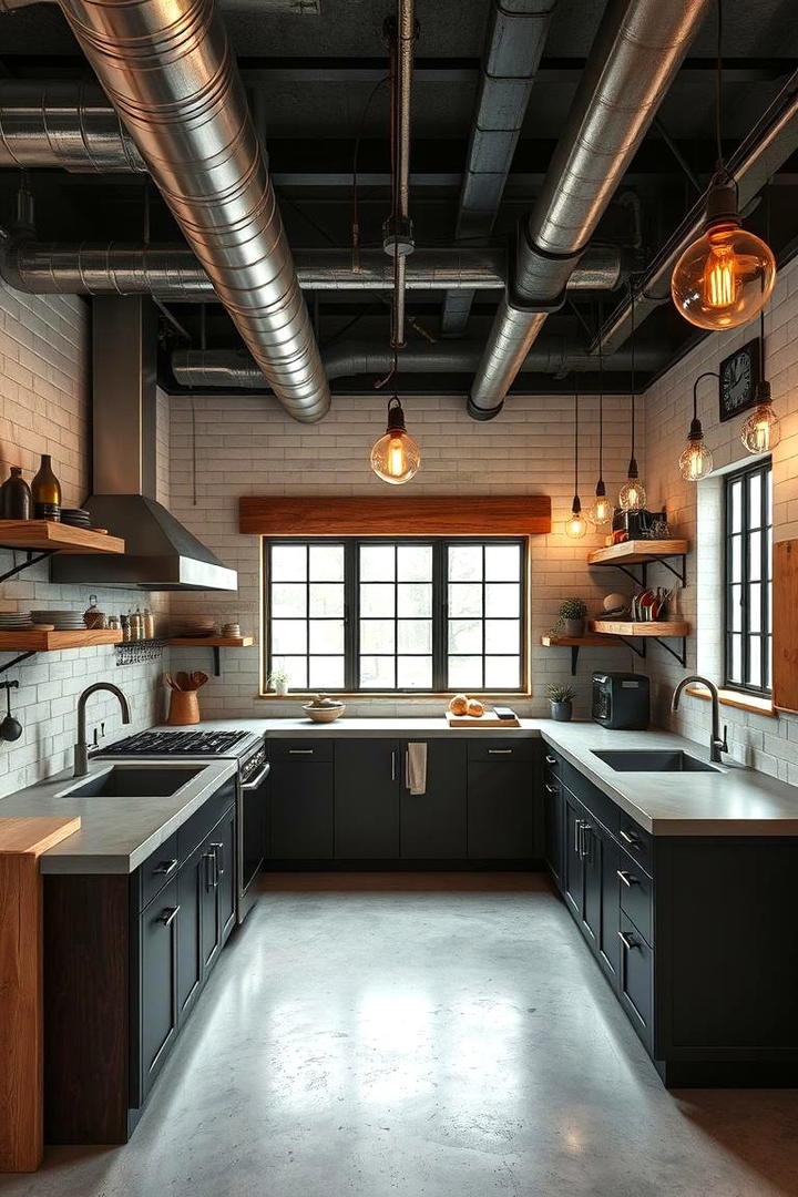 Industrial Style U Shaped Kitchen - 30 U Shaped Kitchen Ideas