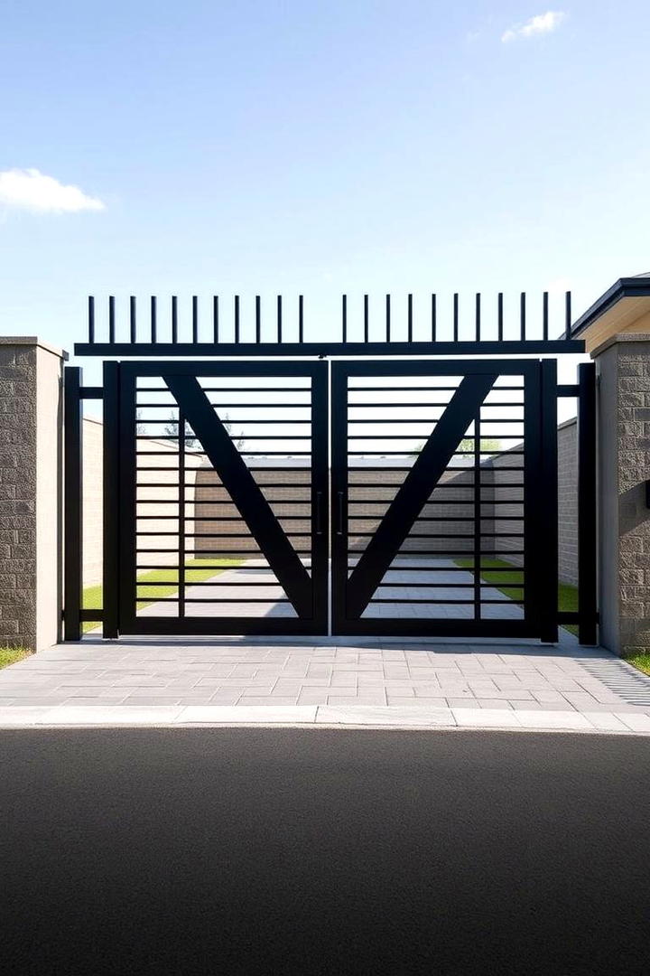 Industrial Urban Steel Design - 30 Driveway Gate Ideas