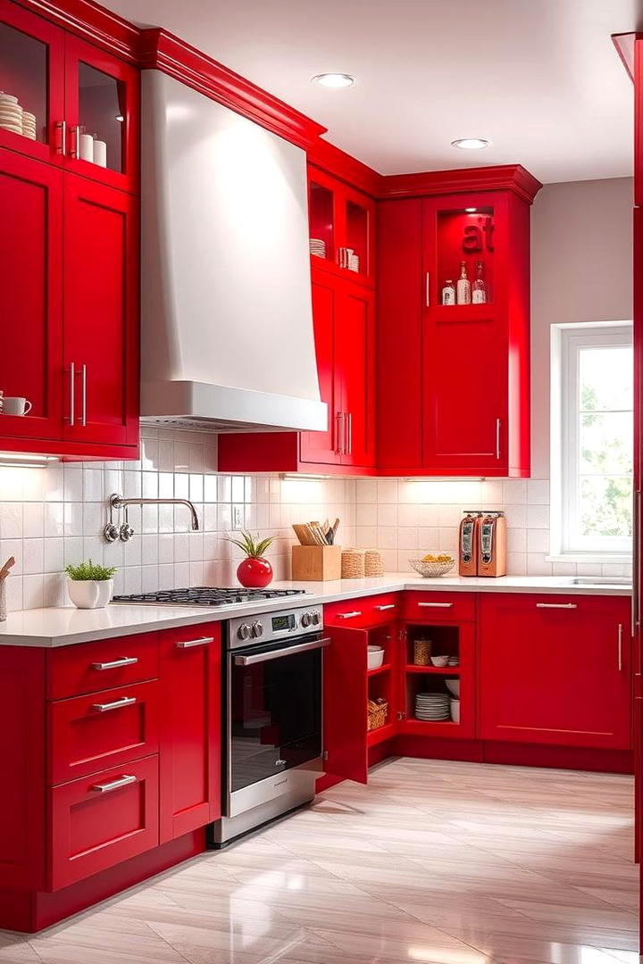 Innovative Red Storage Ideas - 30 Red Kitchens