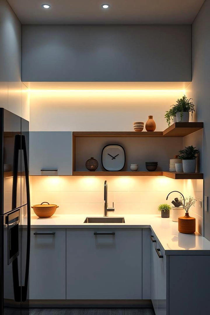 Innovative Under Shelf Glow - 30 Small Kitchen Lighting Ideas