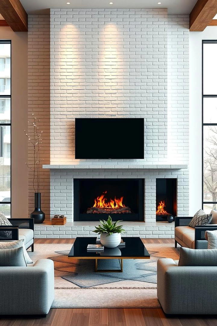 Inspiring White Brick Innovation - 30 White Brick Fireplace Ideas