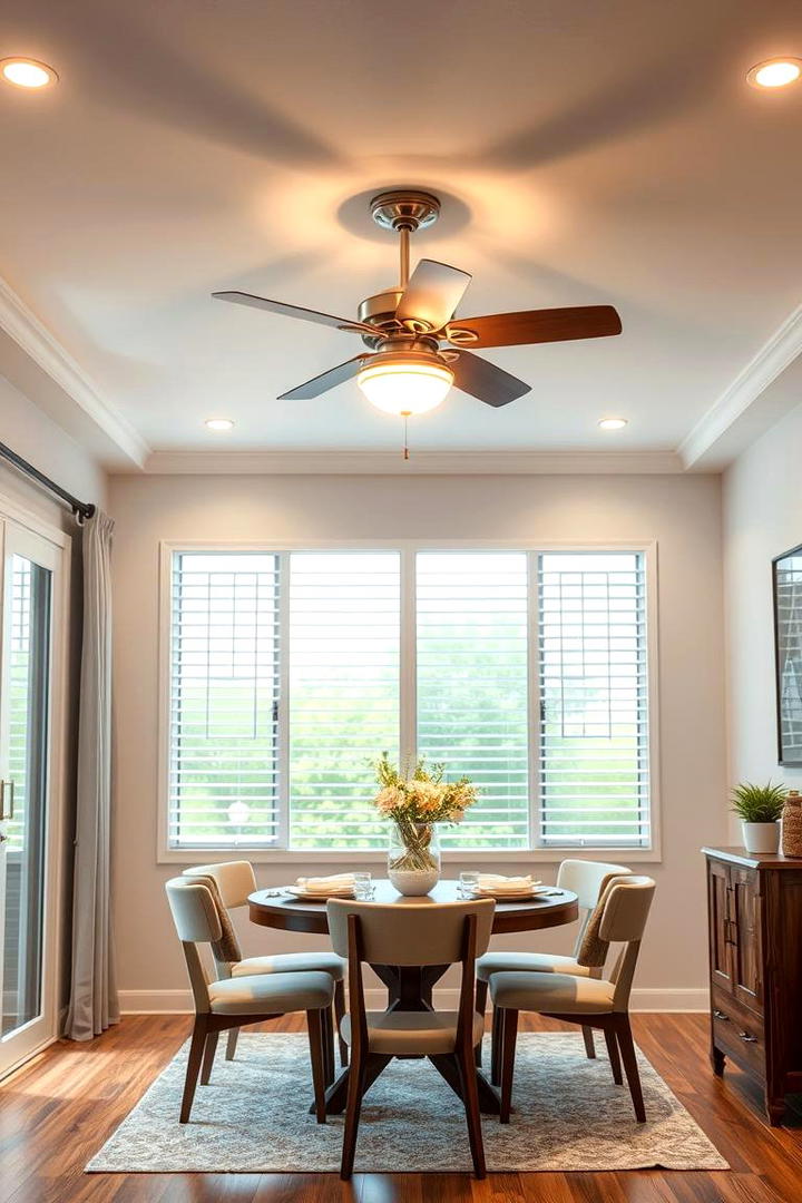 Integrated Ceiling Fan Lighting - 30 Small Dining Room Lighting Ideas