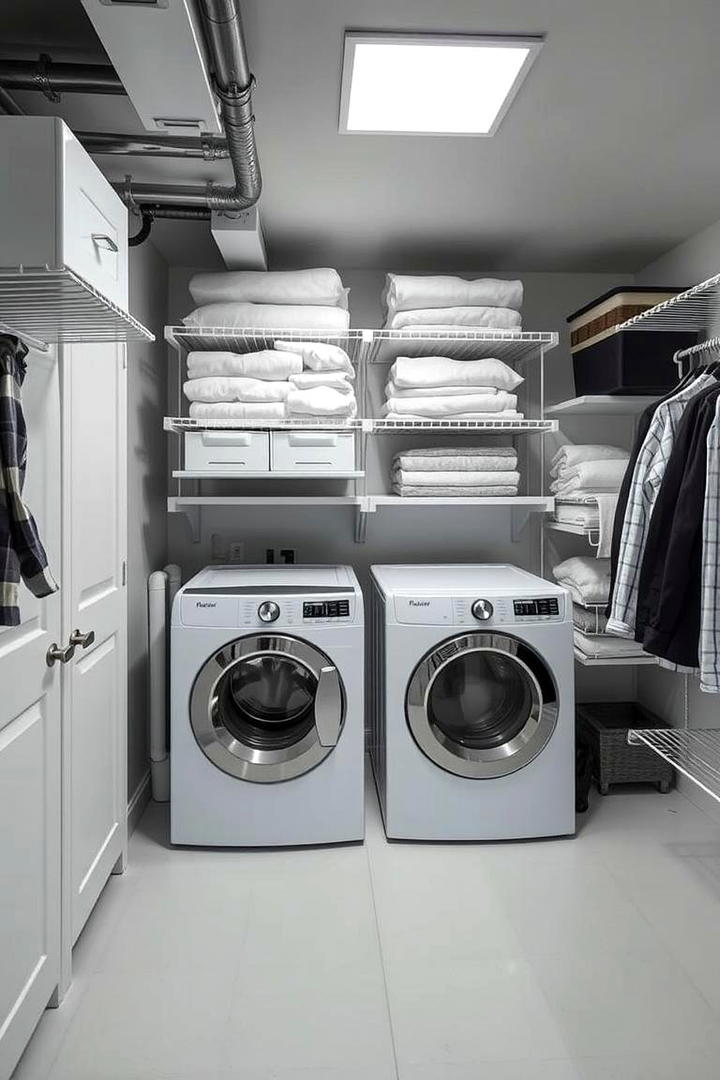 Integrated Drying Systems for Efficiency - 30 basement laundry room ideas