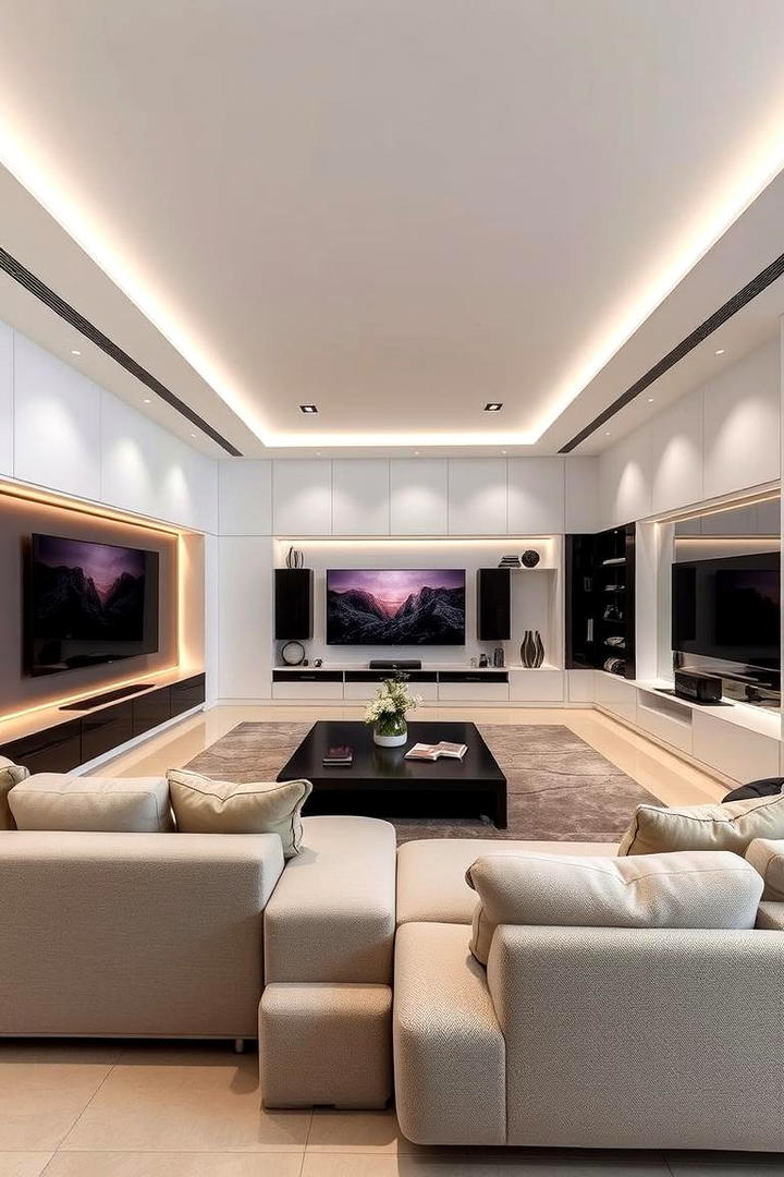 Integrated Entertainment Hub - 30 Awkward Living Room Layout Ideas