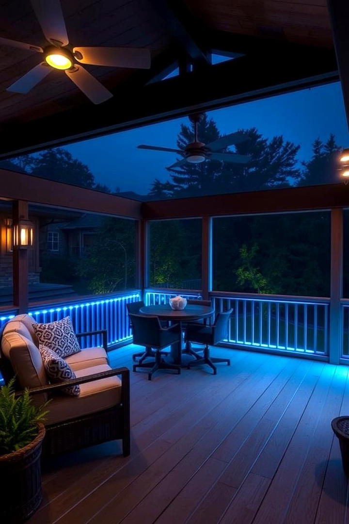 Integrated Lighting Screened Deck - 30 Screened-in Deck Ideas