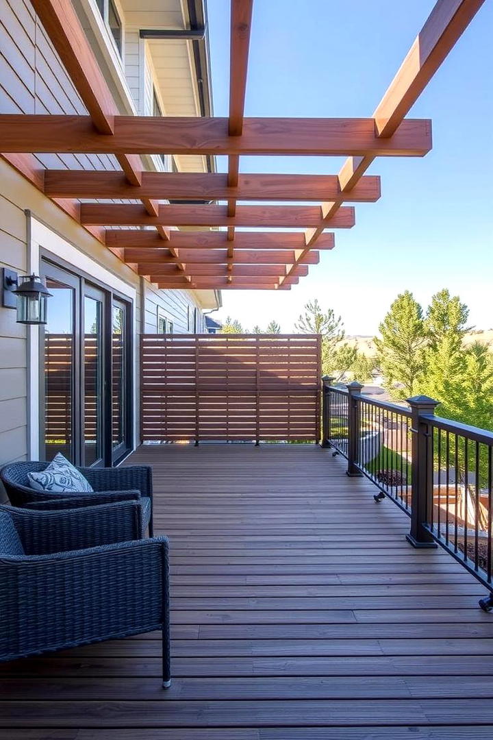 Integrated Privacy Beams - 30 Deck Privacy Ideas