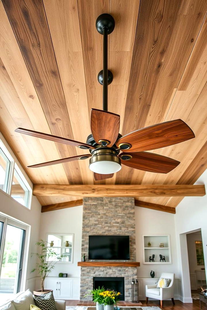 Integrated Rustic Ceiling Fans - 30 Rustic Ceiling Ideas