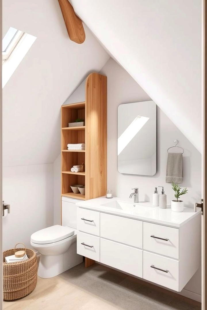 Integrated Vanity Solutions - 30 Attic Bathroom Ideas