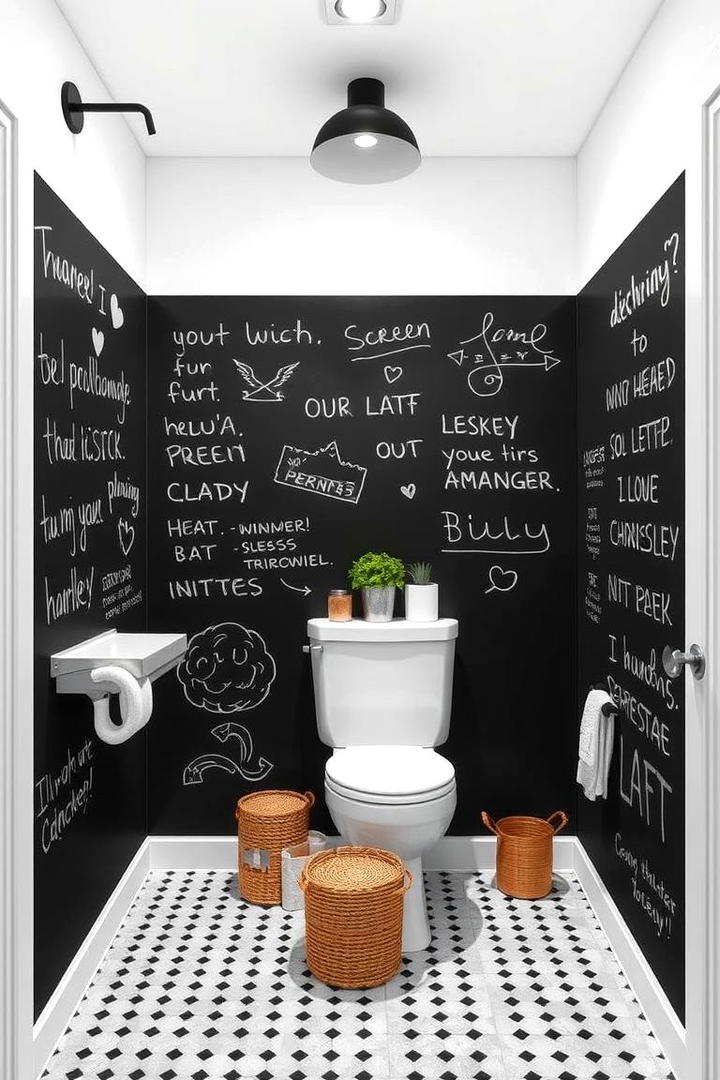 Interactive Chalkboard Walls - 30 Bathroom Art Ideas