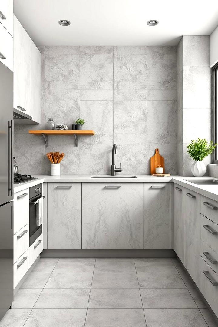 Interlocking Concrete Tiles - 30 Concrete Floor Kitchen Ideas