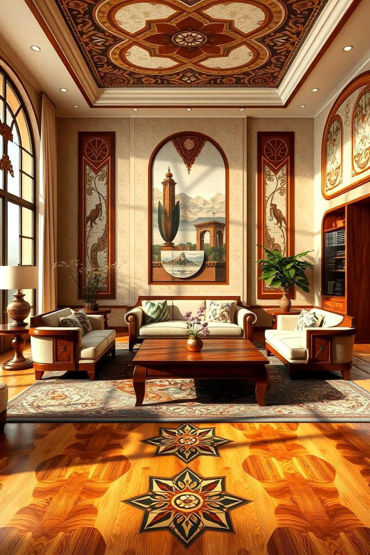 Intricate Inlays - 30 Art Deco Living Room Ideas