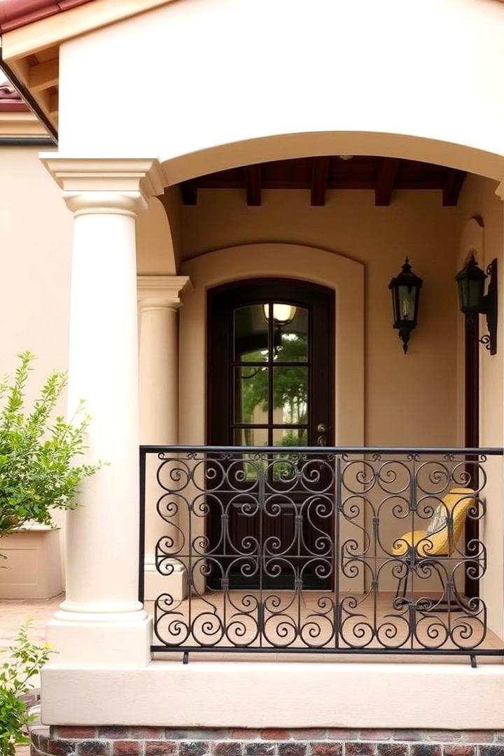 Intricate Iron Railings - 30 spanish style front porch ideas