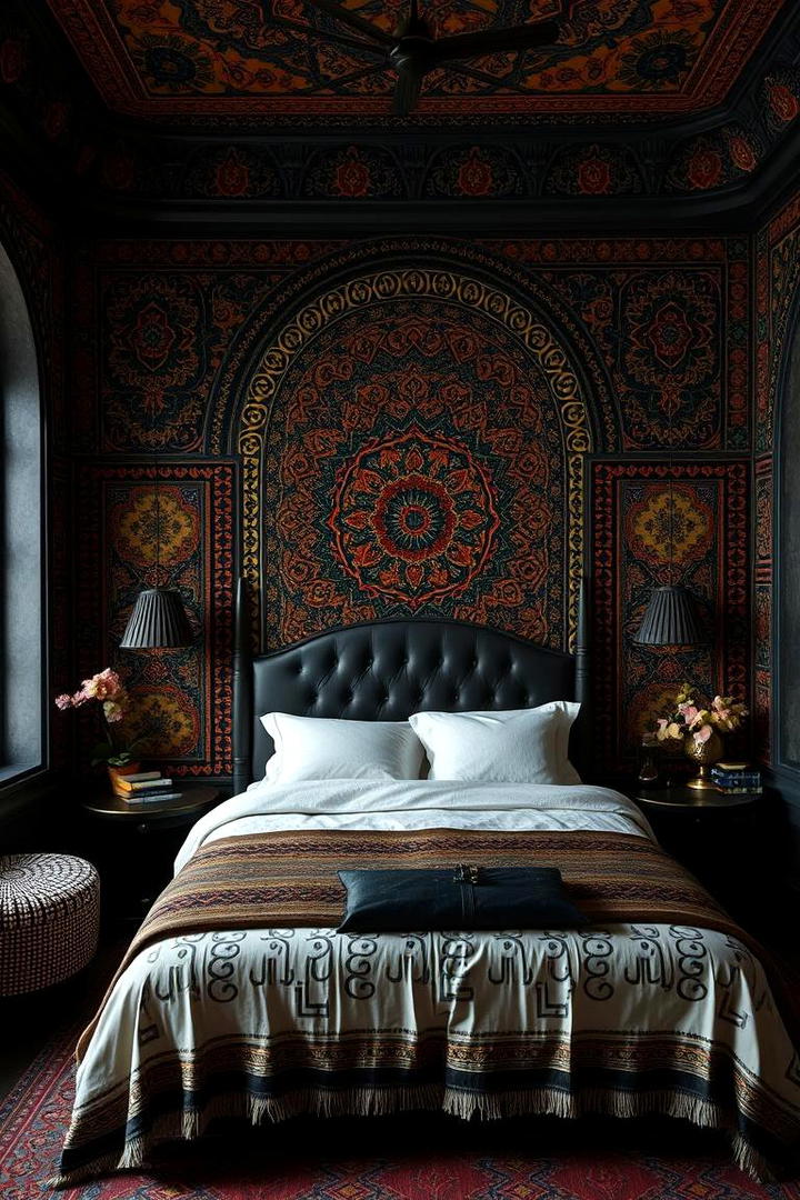 Intricate Mosaic Accents - 30 Dark Boho Bedroom Ideas