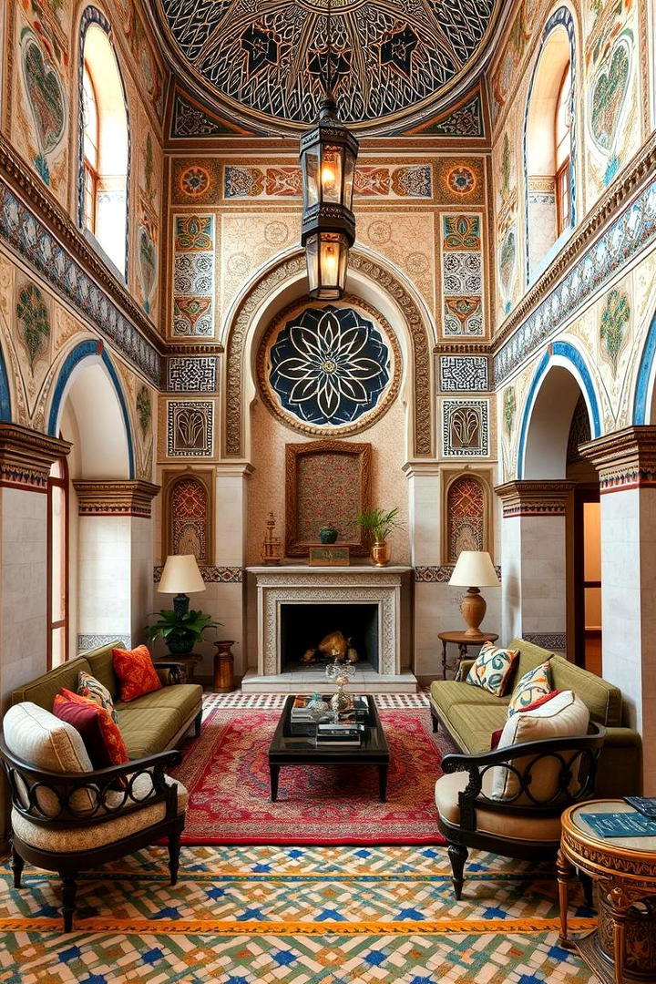 Intricate Tile Work Details - 30 Moroccan Living Room Ideas