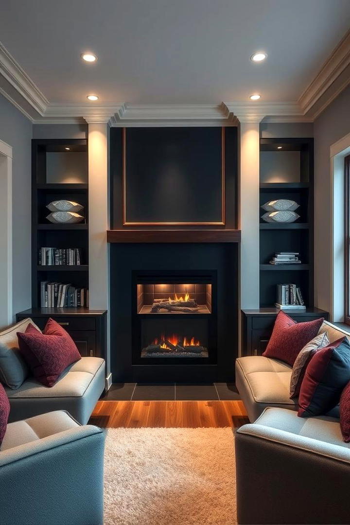 Inviting Fireplace Nook - 30 Black Fireplace Ideas