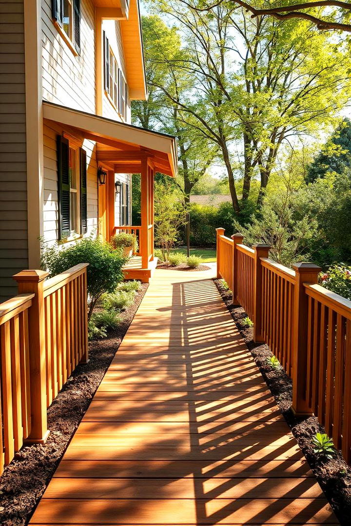 Inviting Front Yard Path - 30 Wooden Walkway Ideas