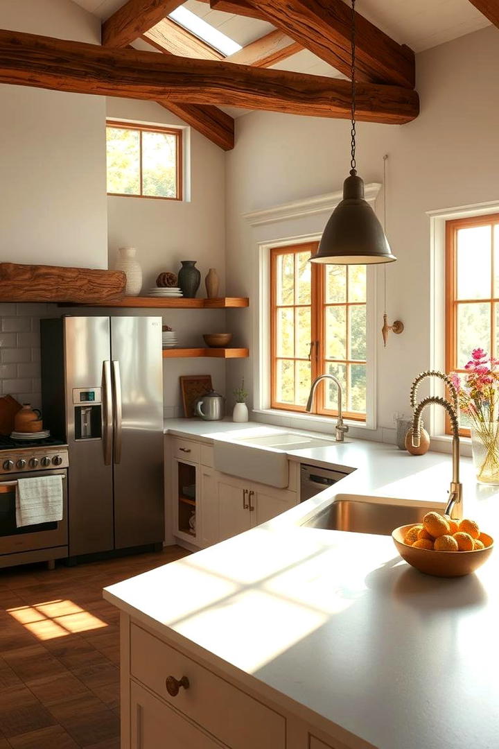 Inviting Natural Light Ambiance - 30 Rustic White Kitchen Ideas