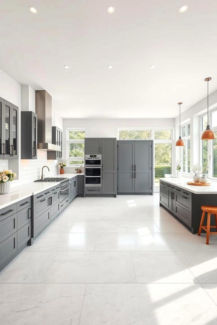 Inviting Open Concept - 30 Grey and White Kitchen Designs