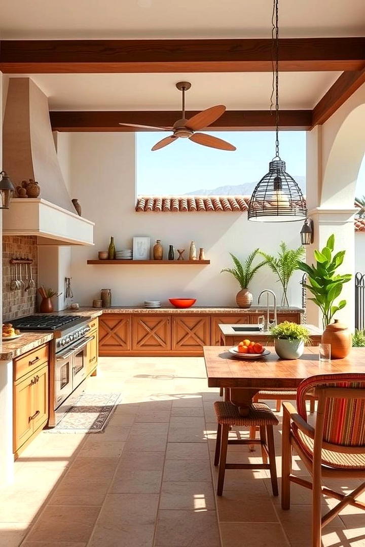 Inviting Outdoor Kitchen Extension - 30 Spanish Style Kitchen Ideas