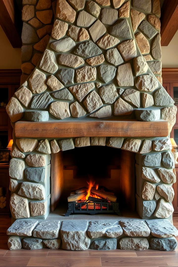 Inviting Stone and Wood - 30 French Country Fireplace Ideas