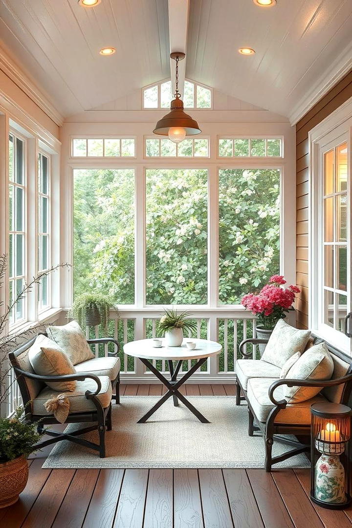 Inviting Tea Time Nook - 30 Enclosed Porch Ideas