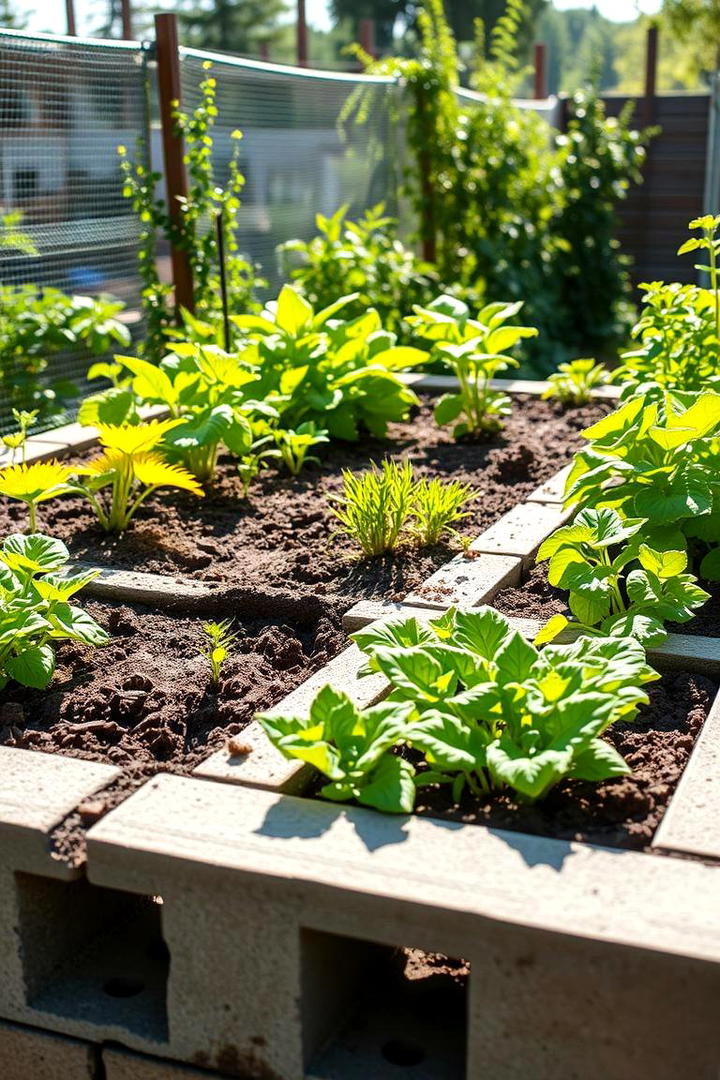 Irrigated Raised Garden with Cinder Blocks - 30 Cinder Block Garden Ideas