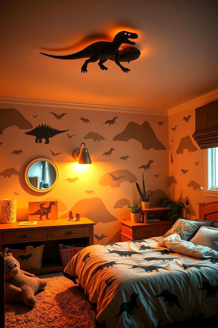 Jurassic themed Lighting - 30 Dinosaur-themed Kids Room Ideas