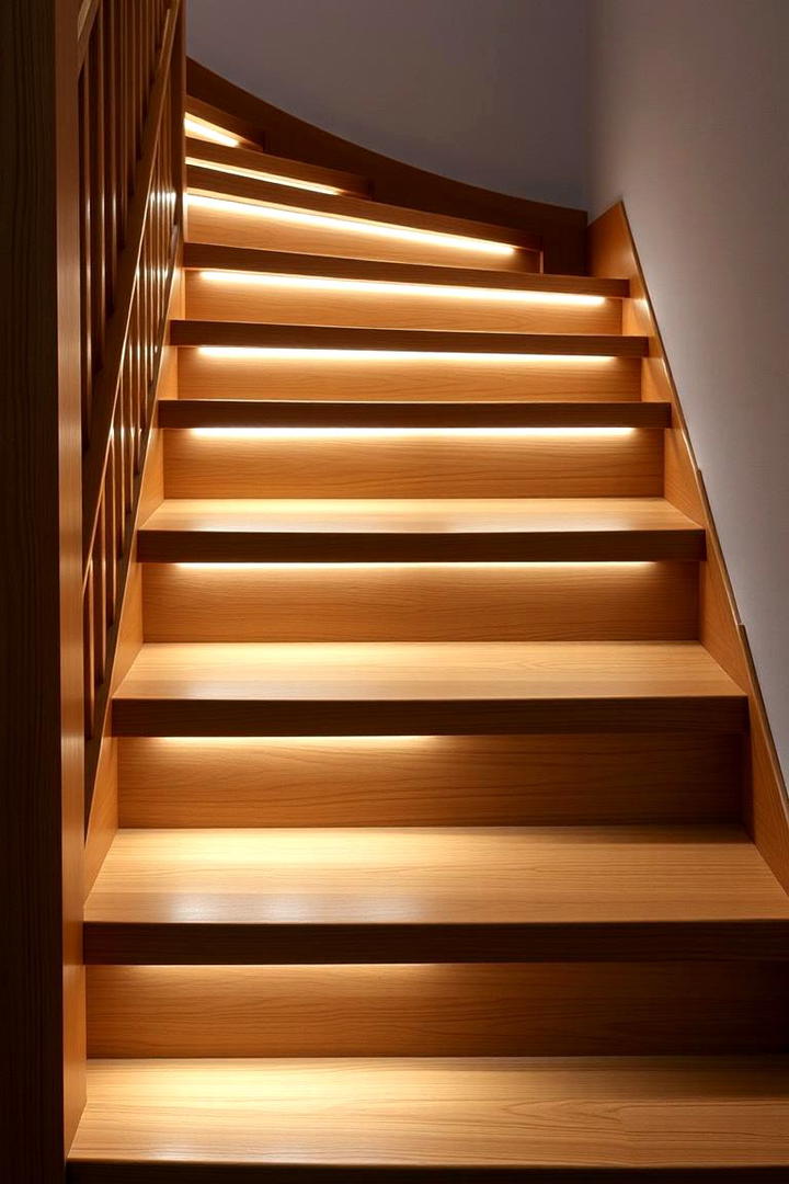 LED Illuminated Steps - 30 Wooden Staircase Ideas