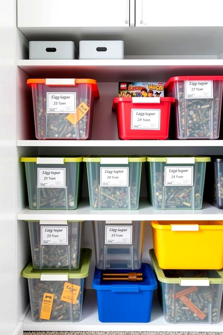 Labeled Plastic Containers - 30 Lego Storage Ideas