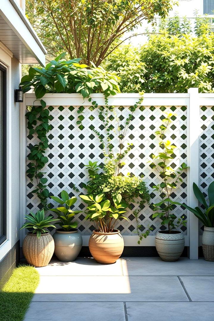 Lattice Screen Fence - 30 Backyard Privacy Ideas