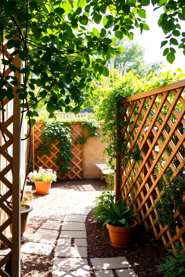 Lattice Trellis Fence - 30 Backyard Fence Ideas