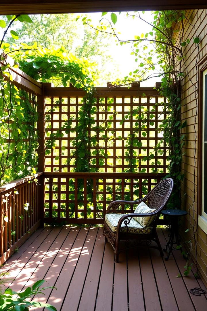 Lattice with Vines Privacy - 30 Deck Privacy Ideas