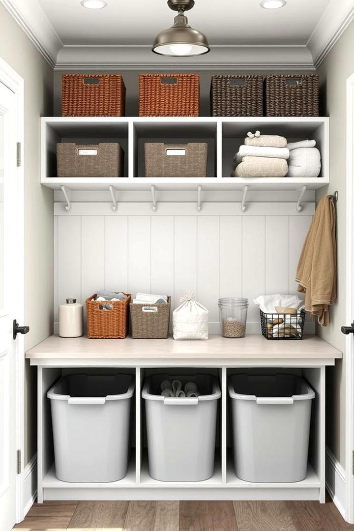 Laundry Sorting Station - 30 Mudroom Storage Ideas