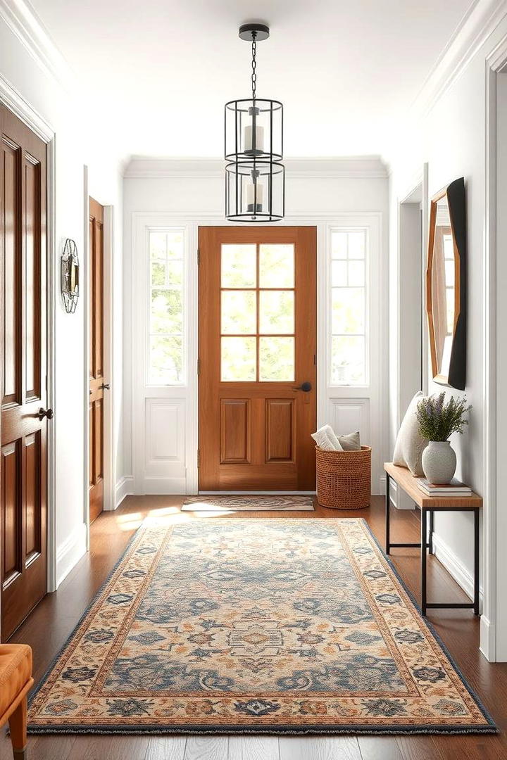 Layered Accent Harmony - 30 Entryway Rug Ideas