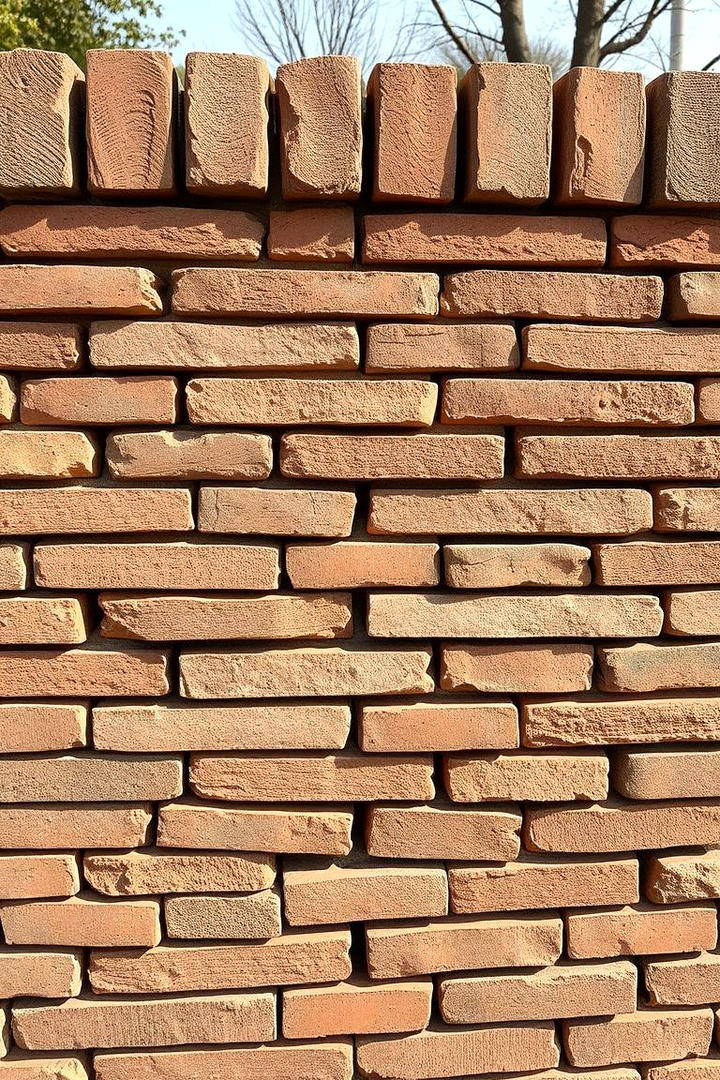 Layered Brick Design - 30 Brick Fence Ideas