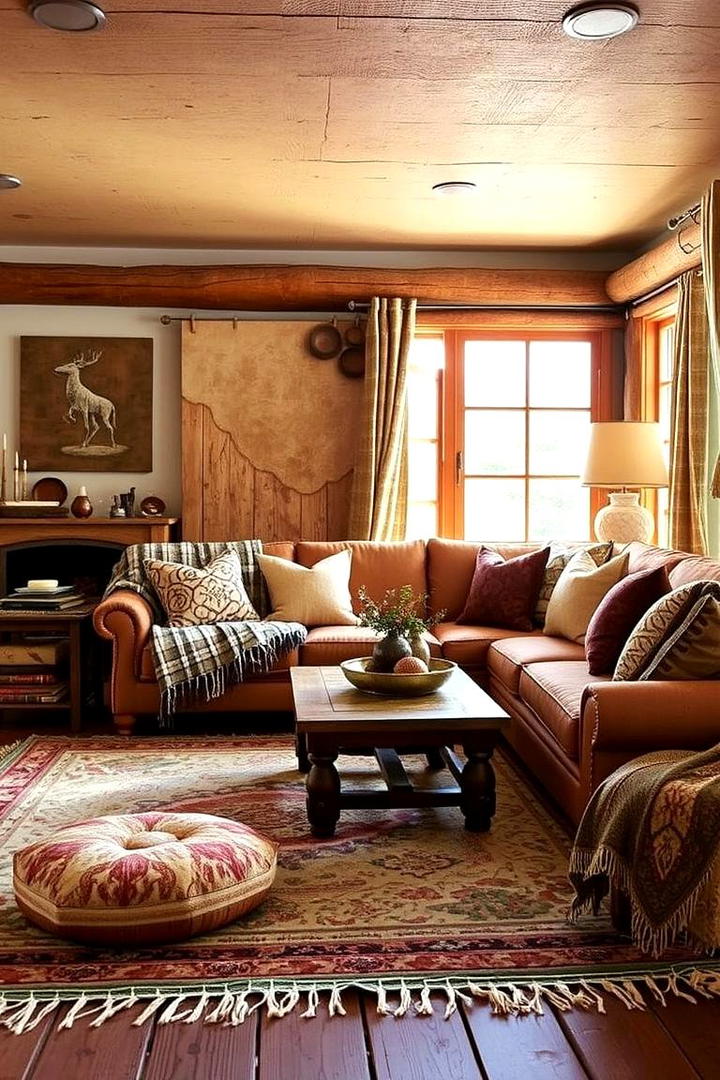 Layered Furnishings Charm - 30 Western Living Room Ideas