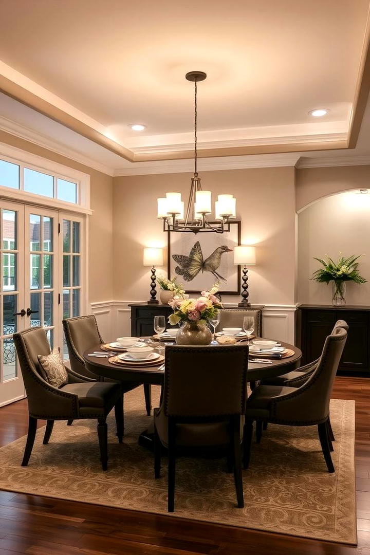 Layered Lighting Ambiance - 30 Transitional Dining Room Ideas