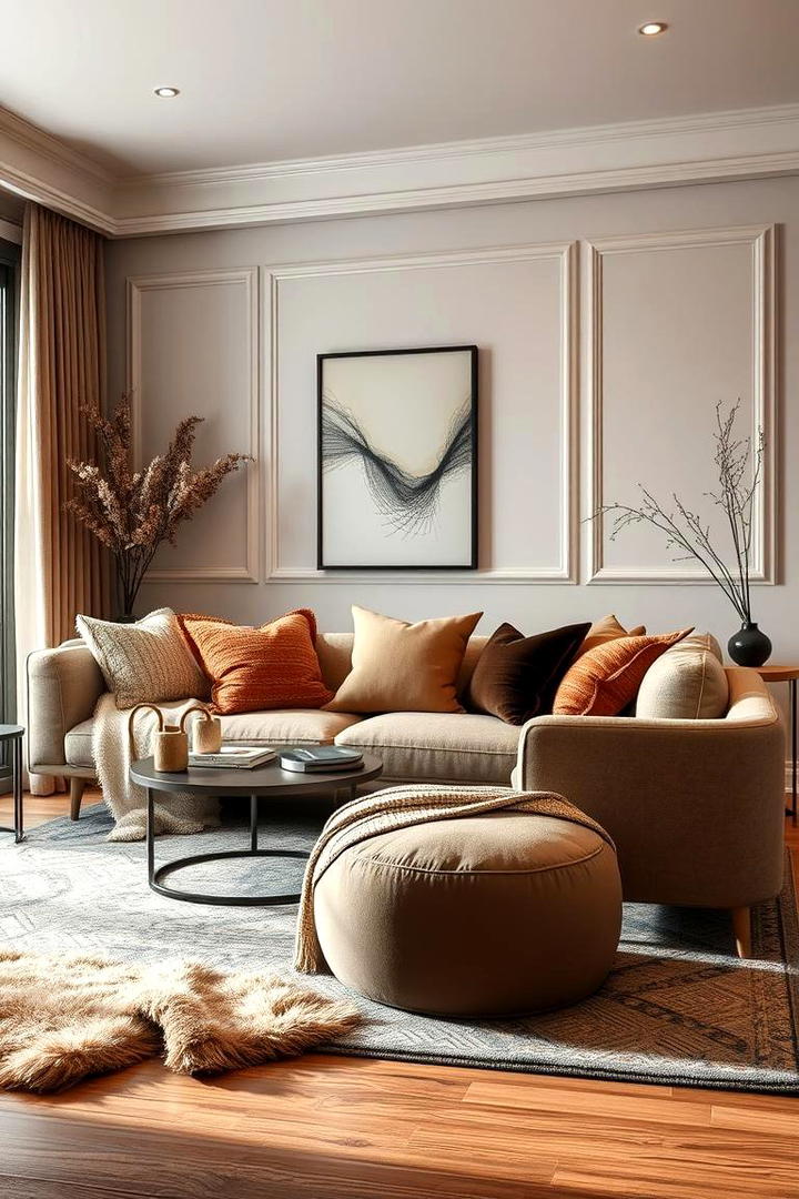 Layered Textiles - 30 Glam Living Room Ideas